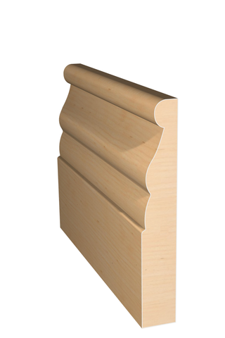 Three dimensional rendering of custom base wood molding BAPL41411 made by Public Lumber Company in Detroit.