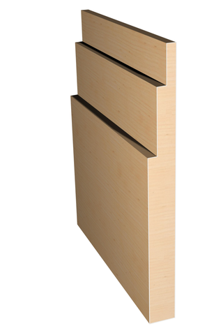 Three dimensional rendering of custom base wood molding BAPL7125 made by Public Lumber Company in Detroit.