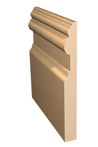 Three dimensional rendering of custom base wood molding BAPL72 made by Public Lumber Company in Detroit.