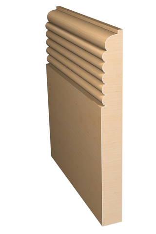 Three dimensional rendering of custom base wood molding BAPL7381 made by Public Lumber Company in Detroit.