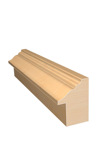 Three dimensional rendering of custom backband wood molding BBPL11 made by Public Lumber Company in Detroit.