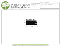 13/16"x2" Cabinet Rail CABPL24