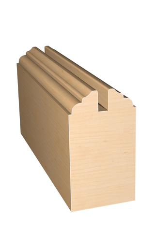 Three dimensional rendering of custom cabinet rail wood molding CABPL310 made by Public Lumber Company in Detroit.