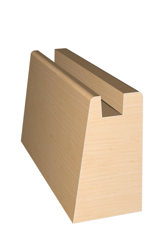 Three dimensional rendering of custom cabinet rail wood molding CABPL314 made by Public Lumber Company in Detroit.