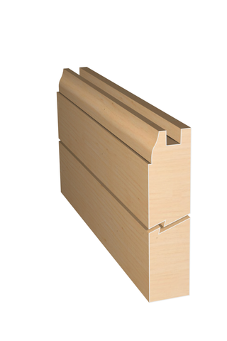 Three dimensional rendering of custom cabinet rail wood molding CABPL315 made by Public Lumber Company in Detroit.