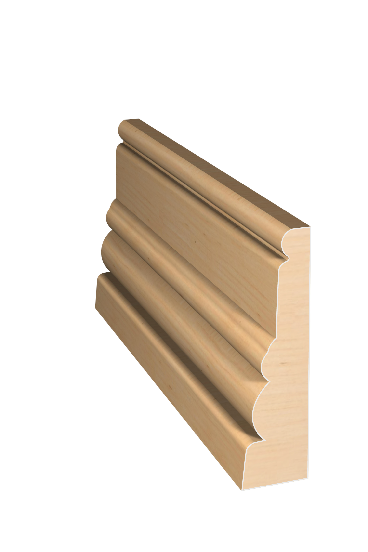 Three dimensional rendering of custom casing wood molding CAPL23412 made by Public Lumber Company in Detroit.