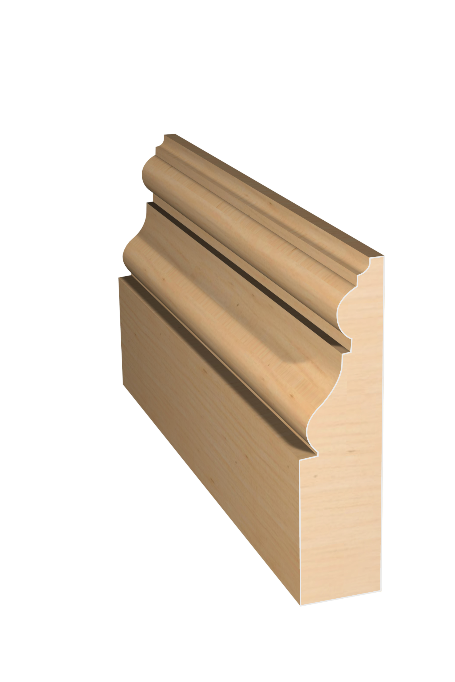 Three dimensional rendering of custom casing wood molding CAPL324 made by Public Lumber Company in Detroit.