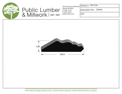 1"x3-13/16" Crown CRPL3785