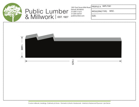 1-11/16"x6" Window Sill MIPL7581