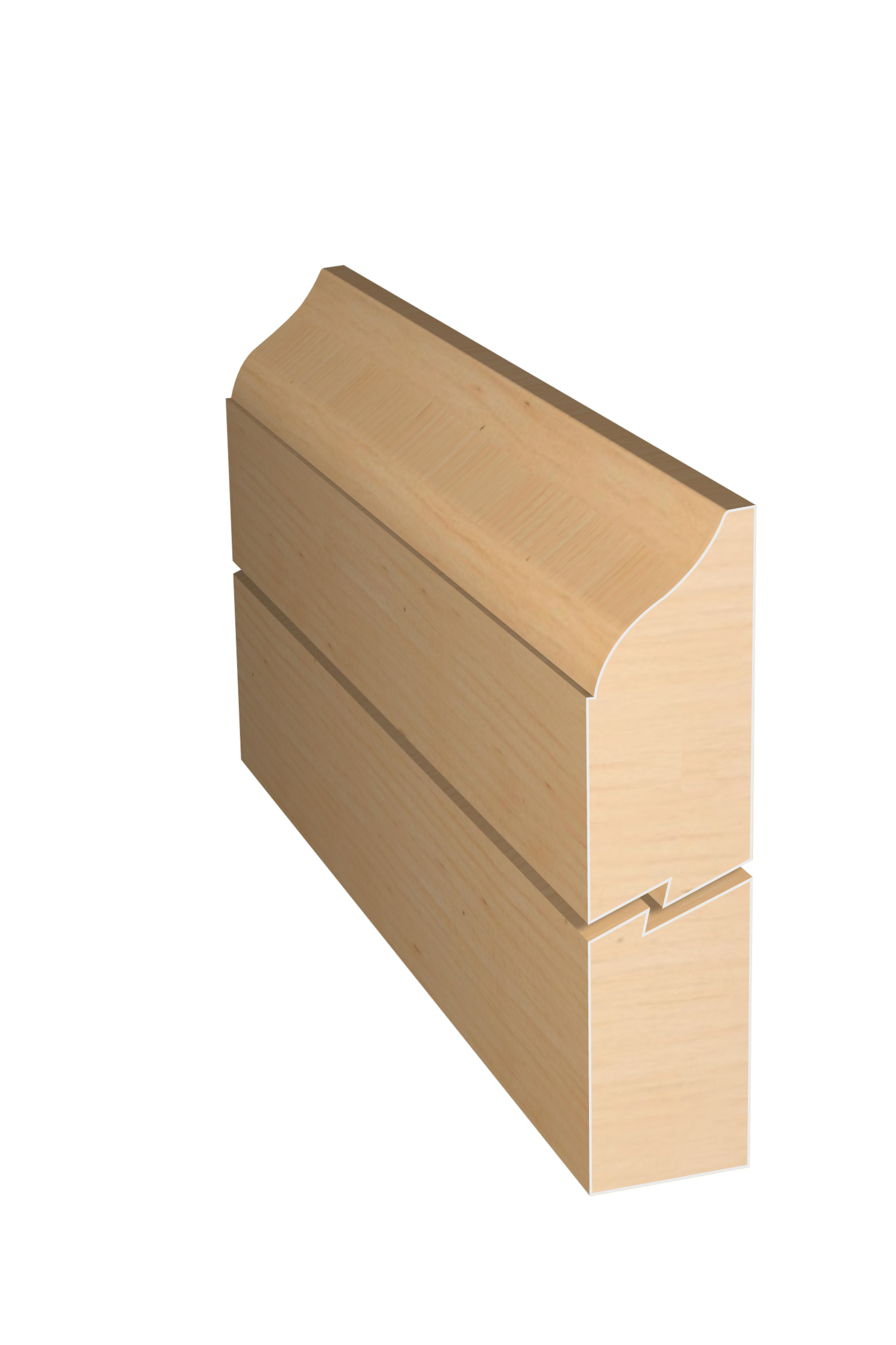 Three dimensional rendering of custom OG or ogee wood molding OGPL10 made by Public Lumber Company in Detroit.