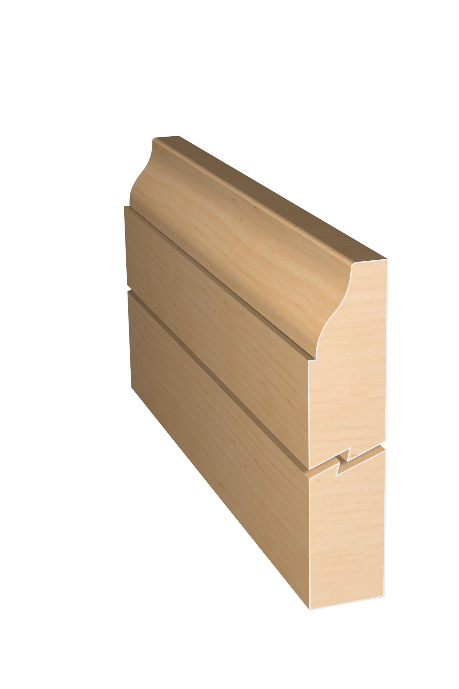 Three dimensional rendering of custom OG or ogee wood molding OGPL9 made by Public Lumber Company in Detroit.