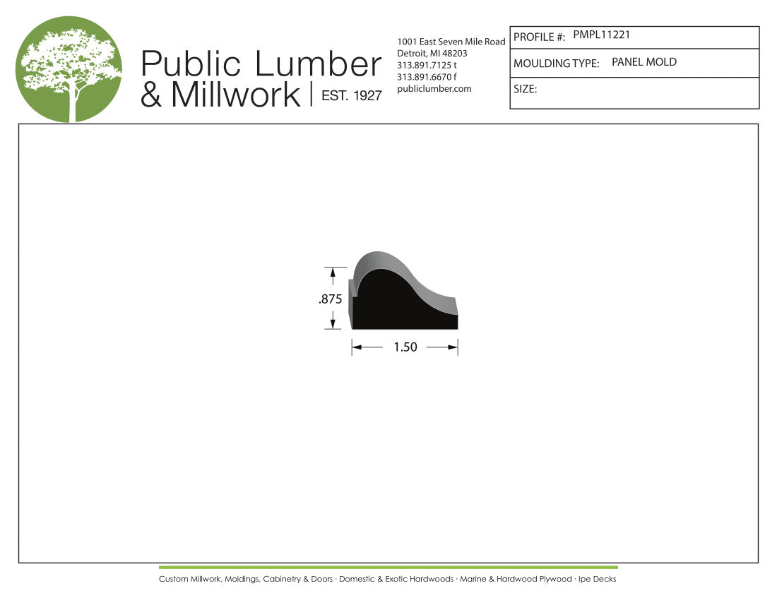 7/8"x1-1/2" Applied Moulding PMPL11221