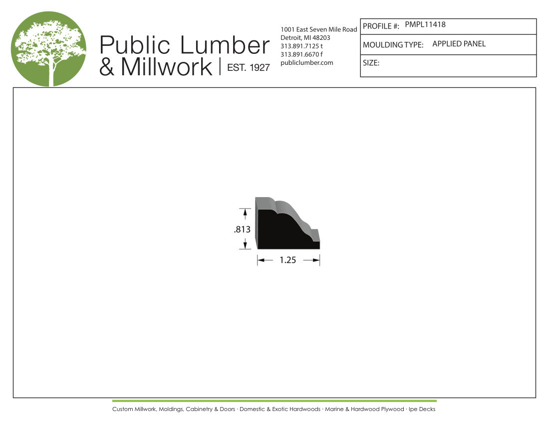 13/16"x1-1/4" Applied Moulding PMPL11418