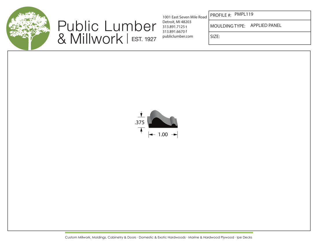 3/8"x1" Applied Moulding PMPL119