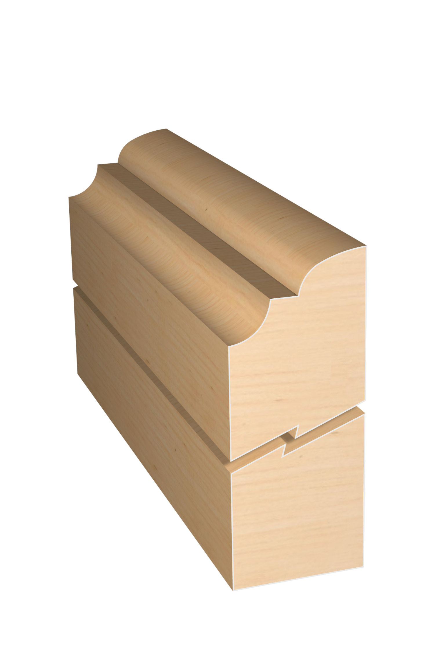 Three dimensional rendering of custom edge profile wood molding SKPL5 made by Public Lumber Company in Detroit.