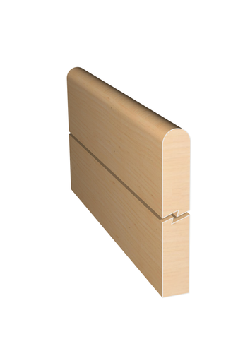 Three dimensional rendering of custom edge profile wood molding SKPL68 made by Public Lumber Company in Detroit.