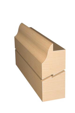 Three dimensional rendering of custom edge profile wood molding SKPL82 made by Public Lumber Company in Detroit.