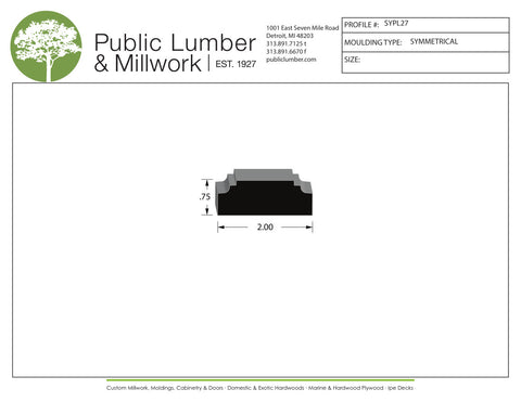 3/4"x2" Symmetrical SYPL27