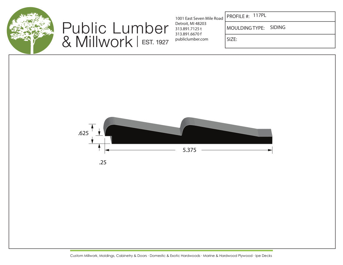 5/8"x5-3/8" Siding 117PL
