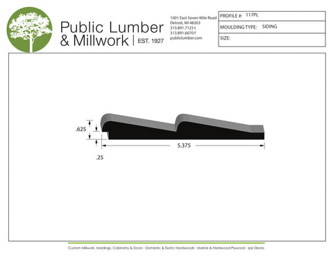 5/8"x5-3/8" Siding 117PL