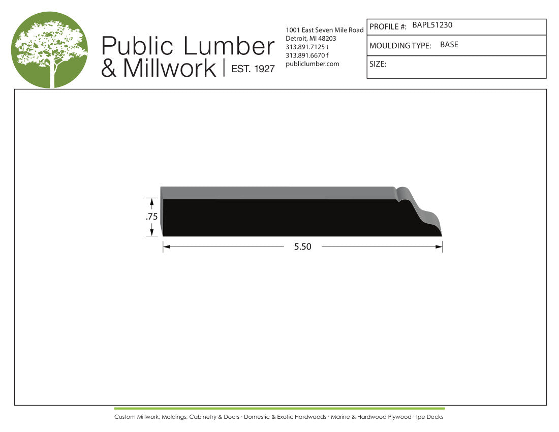 3/4"x5-1/2" Base BAPL51230