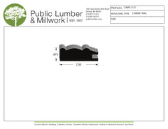 7/8"x2-1/2" Cabinet Rail CABPL2121