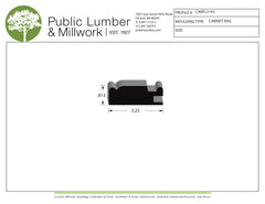 13/16"x2-1/4" Cabinet Rail CABPL2143