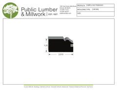 1-1/4"x2-5/16" Cabinet Rail CABPL2144