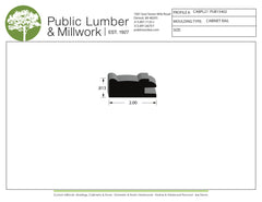 13/16"x2" Cabinet Rail CABPL21