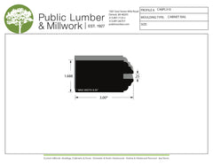 1-11/16"x3" Cabinet Rail CABPL310