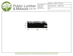 13/16"x3" Cabinet Rail CABPL32
