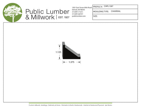 1-1/8"x1-3/8" Chair Rail CHPL1387