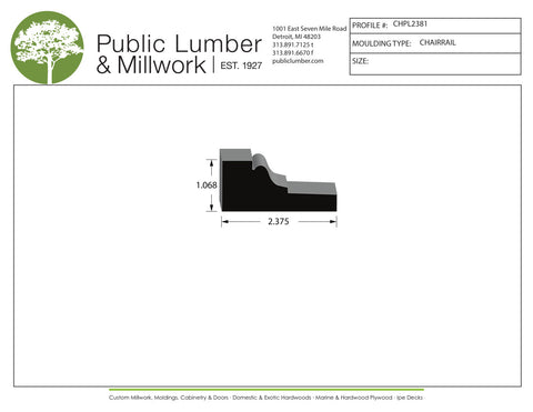1-1/16"x2-3/8" Chair Rail CHPL2381