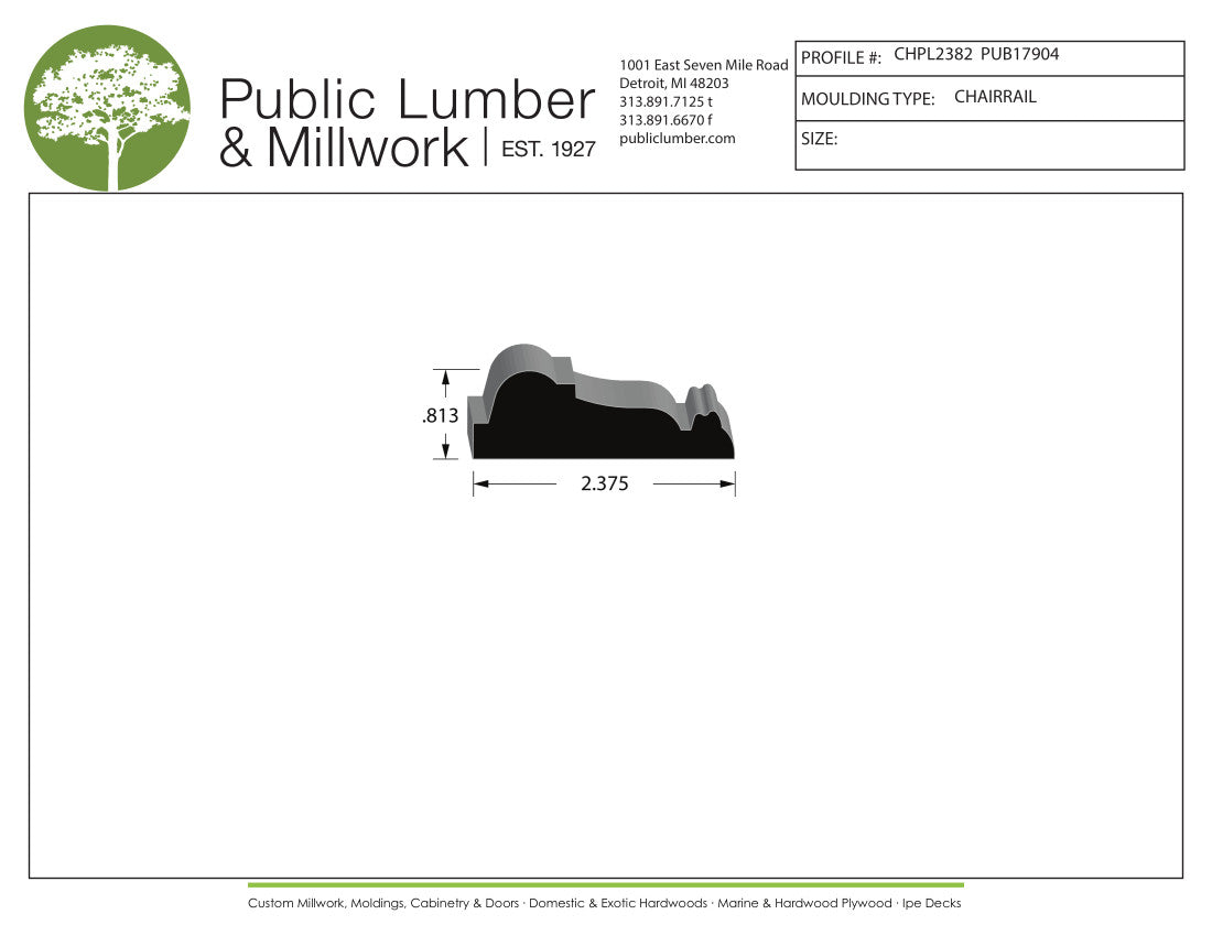 13/16"x2-3/8" Chair Rail CHPL2382