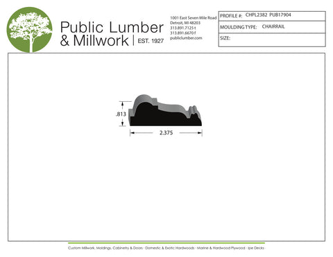 13/16"x2-3/8" Chair Rail CHPL2382