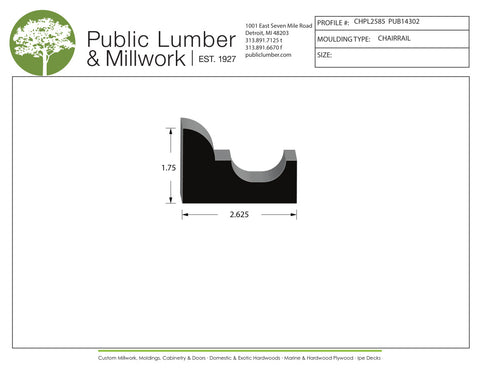 1-3/4"x2-5/8" Chair Rail CHPL2585
