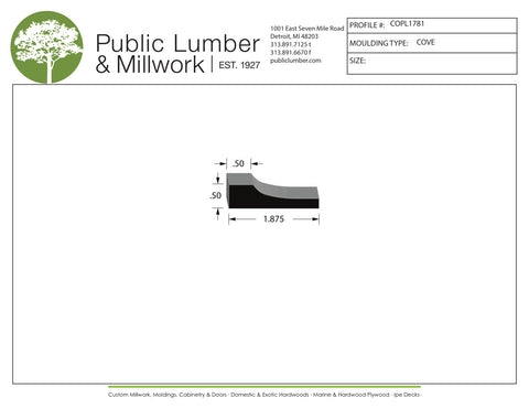 1/2"x1-7/8" Cove COPL1781
