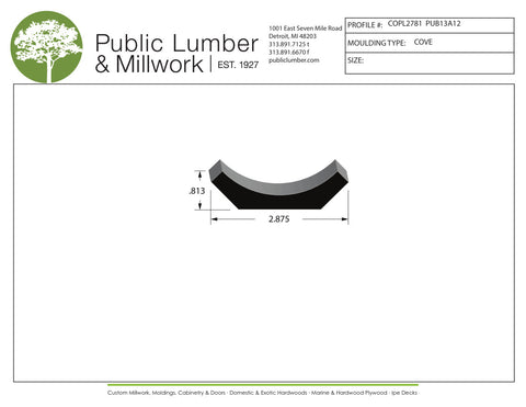 13/16"x2-7/8" Cove COPL2781