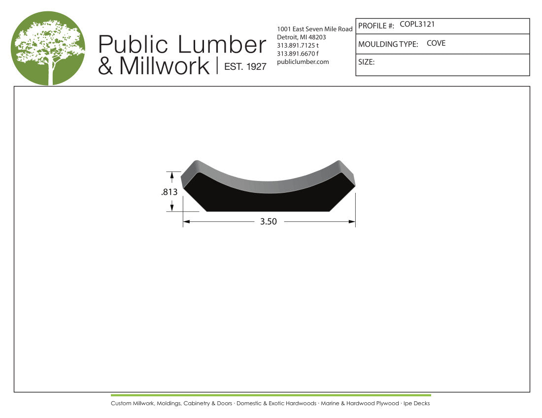 13/16"x3-1/2" Cove COPL3121