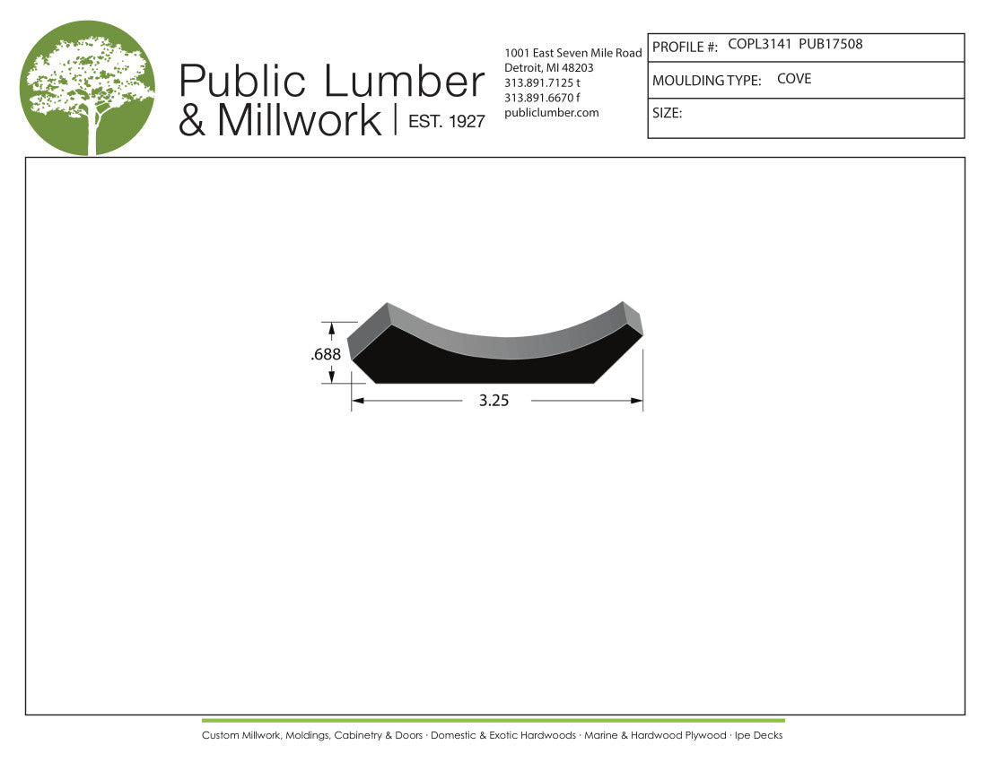 11/16"x3-1/4" Cove COPL3141