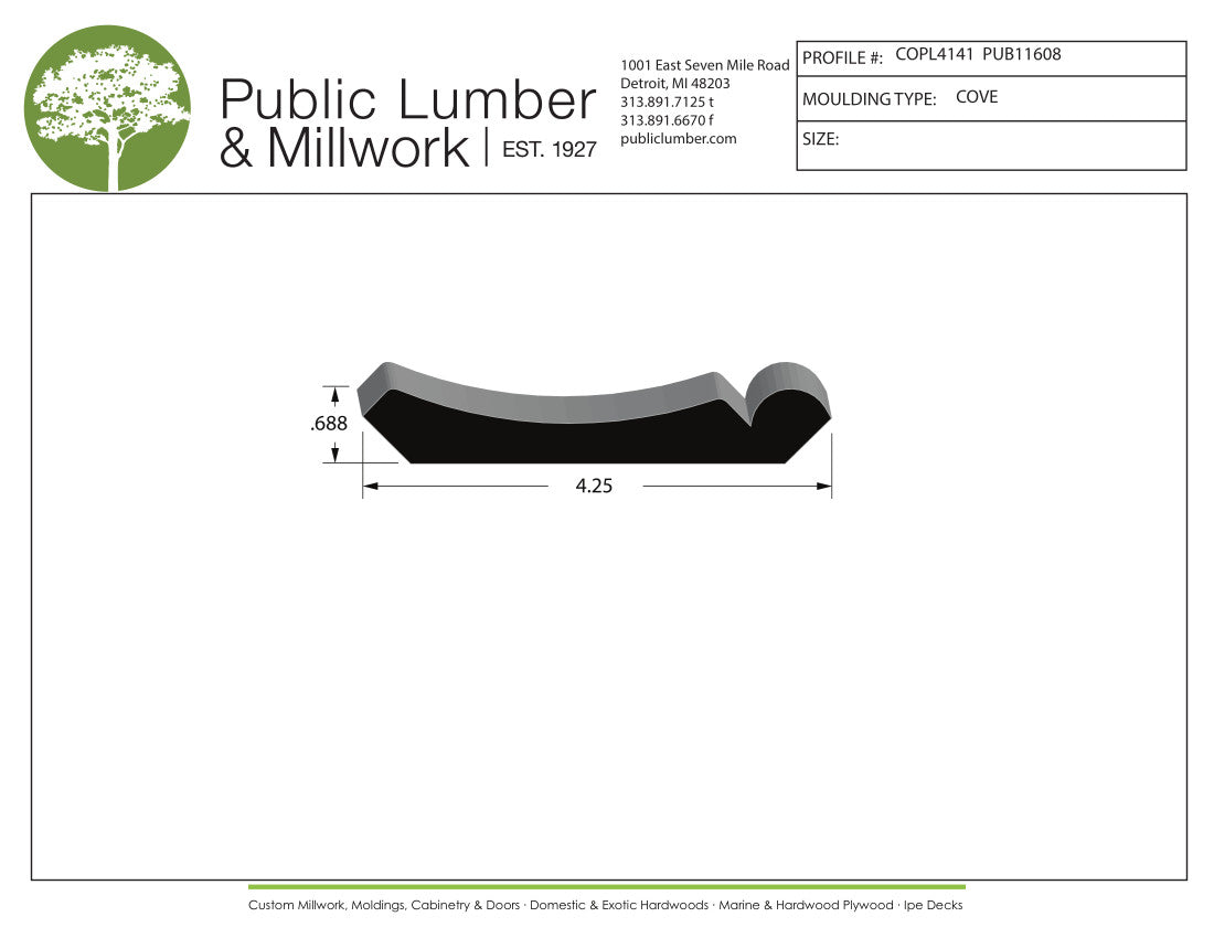 11/16"x4-1/4" Cove COPL4141