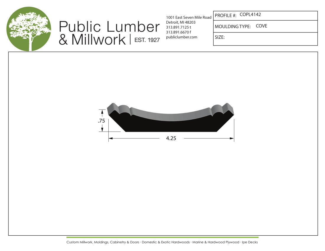 3/4"x4-1/4" Cove COPL4142