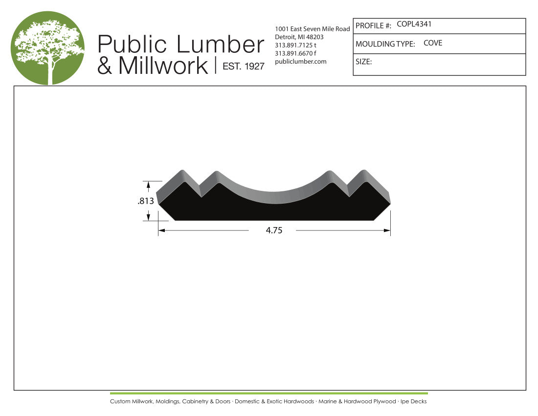 13/16"x4-3/4" Cove COPL4341