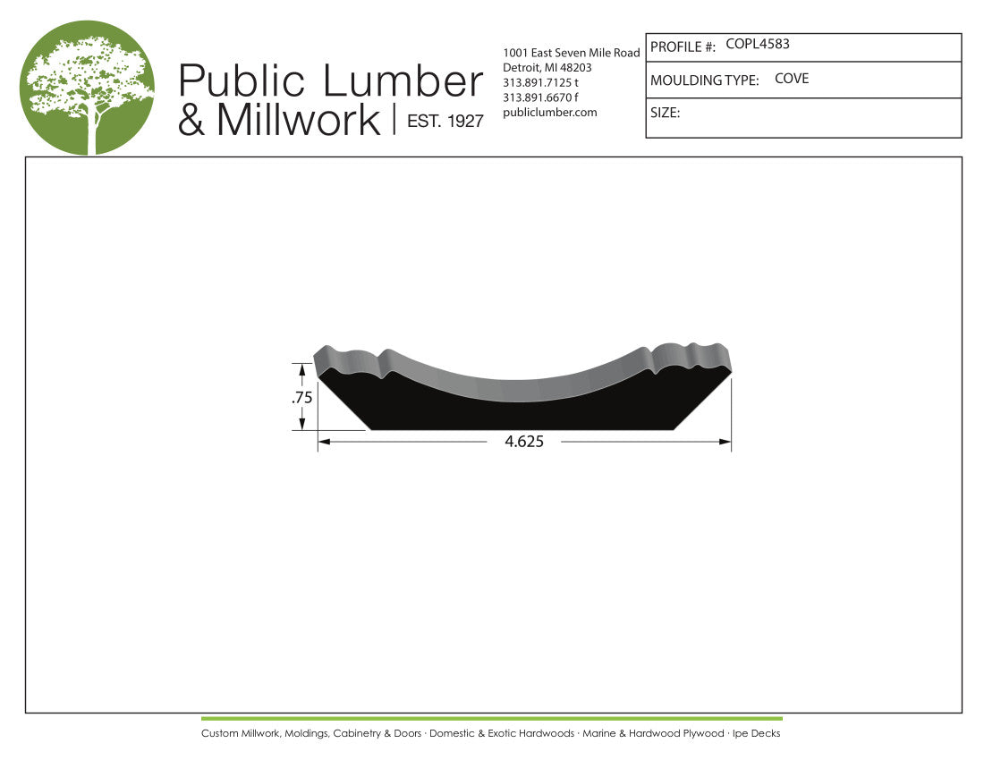 3/4"x4-5/8" Cove COPL4583