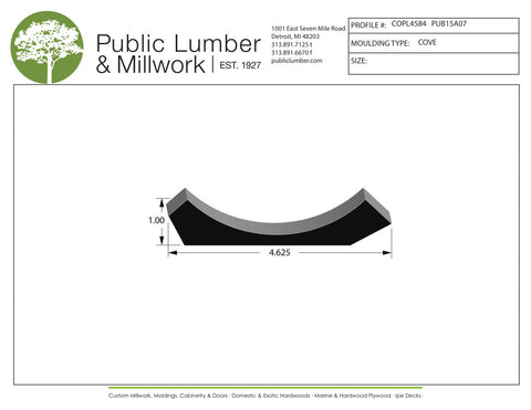 1"x4-5/8" Cove COPL4584