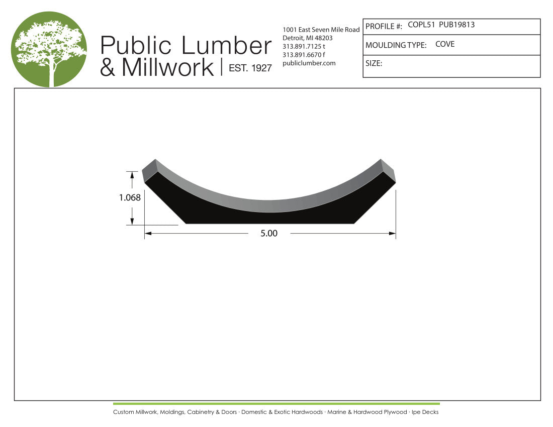 1-1/16"x5" Cove COPL51