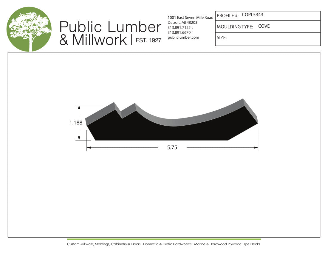 1-3/16"x5-3/4" Cove COPL5343