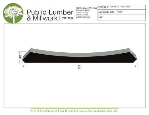 13/16"x8-1/2" Cove COPL8121