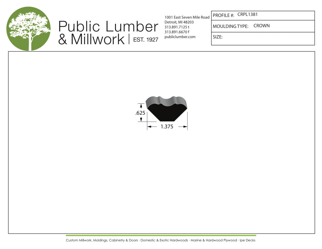 5/8"x1-3/8" Crown CRPL1381