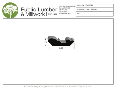 3/4"x2-1/2" Crown CRPL2121